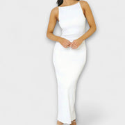 Elegantes ärmelloses Maxikleid mit Raffungen