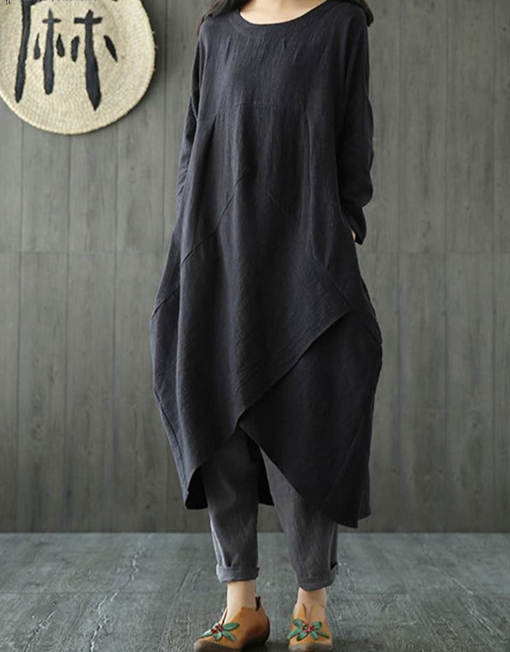 Elegantes Damen Maxi Kleid aus Baumwolle