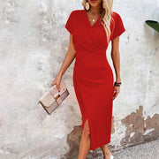 Damen Wickelkleid Mit Kurzarm | Midi