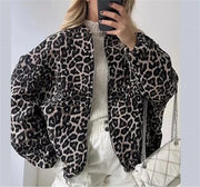 Damen Bomberjacke mit Leopardenmuster