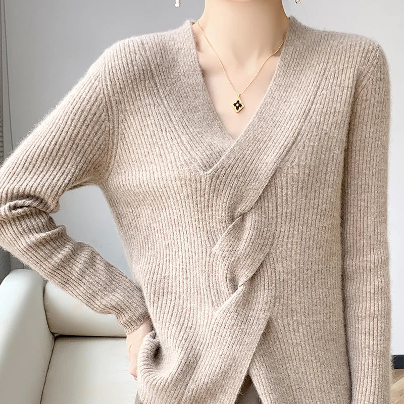 Anneliese | Damenpullover mit V-Ausschnitt und Kaschmirgefühl
