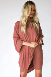 Heidi-Mode | Damen Lounge Set mit Oversized T-Shirt und Biker-Shorts