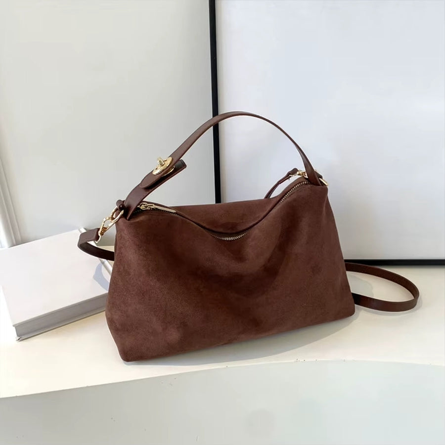 Vegane Wildleder Tote Bag Damen – Wasserdichte Handtasche für Laptop & Alltag