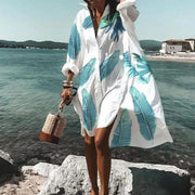 Hermine - Mühelose Eleganz: Übergroßes weißes Hemdblusenkleid | Luftige Beachwear: Lässiges Oversized-Hemdkleid