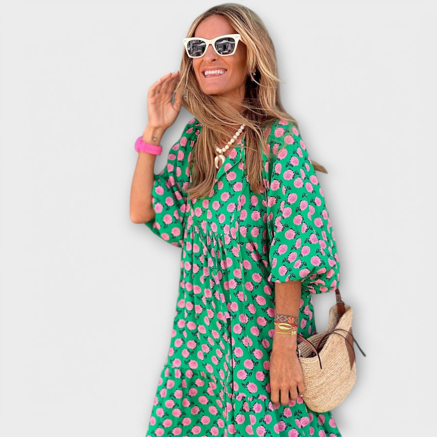 Elegantes geometrisches Maxikleid