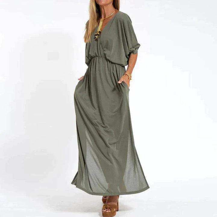 Graues maxi-kleid - Elena