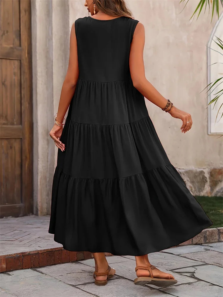 Fiona | Langes Kleid mit fließender Sommerform