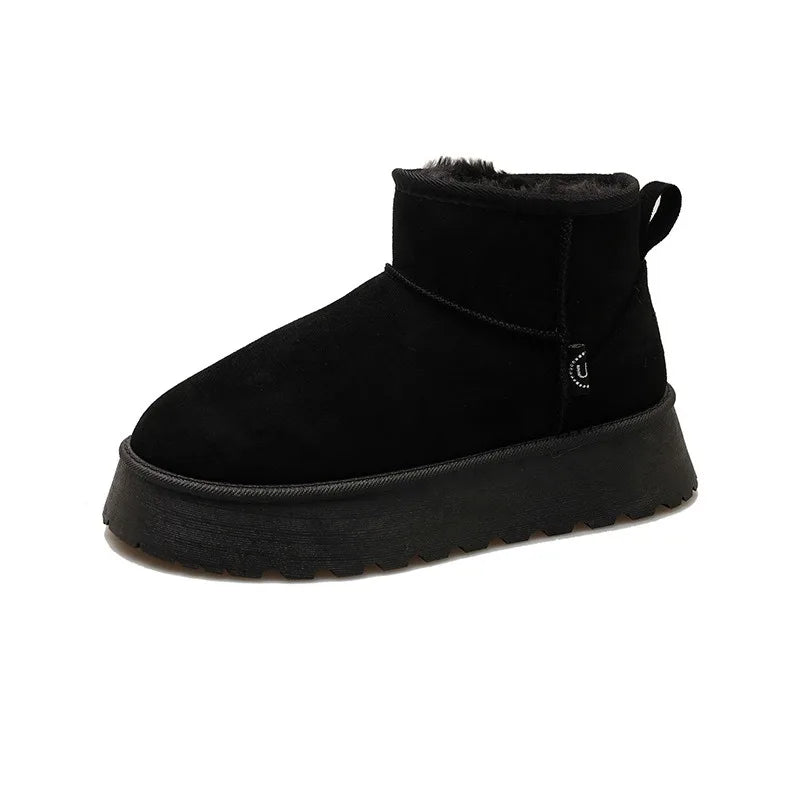 Damen Klassische Plattformstiefel mit Dicke Sohle