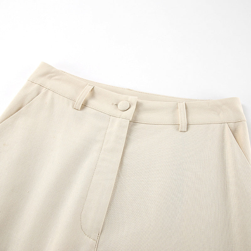 Mia | Damen Leinenanzug – Ärmelloses Top & Weite Hose