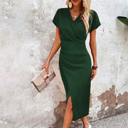 Damen Wickelkleid Mit Kurzarm | Midi