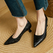 Pumps aus echtem Leder für Damen mit spitzer Zehenpartie