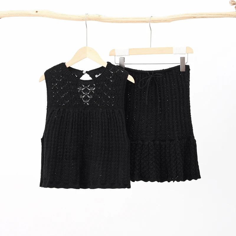Bohemian Stilvolle Häkel-Zweiteiler für Unbeschwerte Sommerlooks