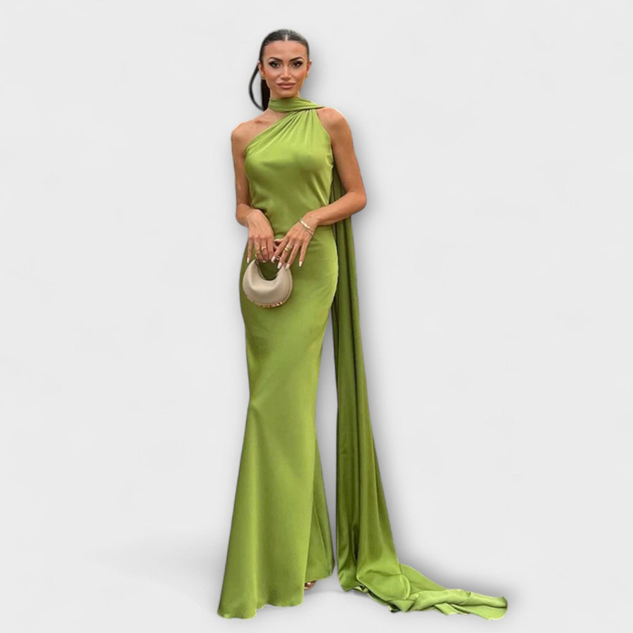 Elegantes Off-Shoulder Halter Maxikleid