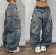 Damen Jeans – Baumwolle – Baggy Streetwear Stil – Weite Passform
