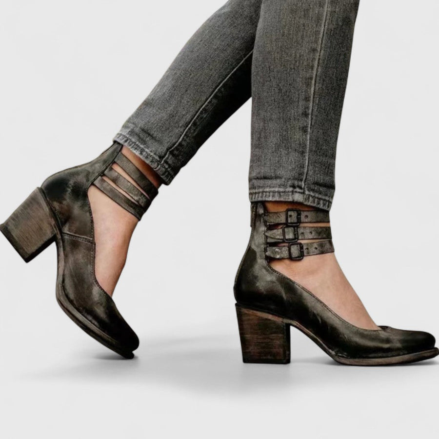 Eleanor | Orthopädische Vintage-Heels mit Knöchelriemen