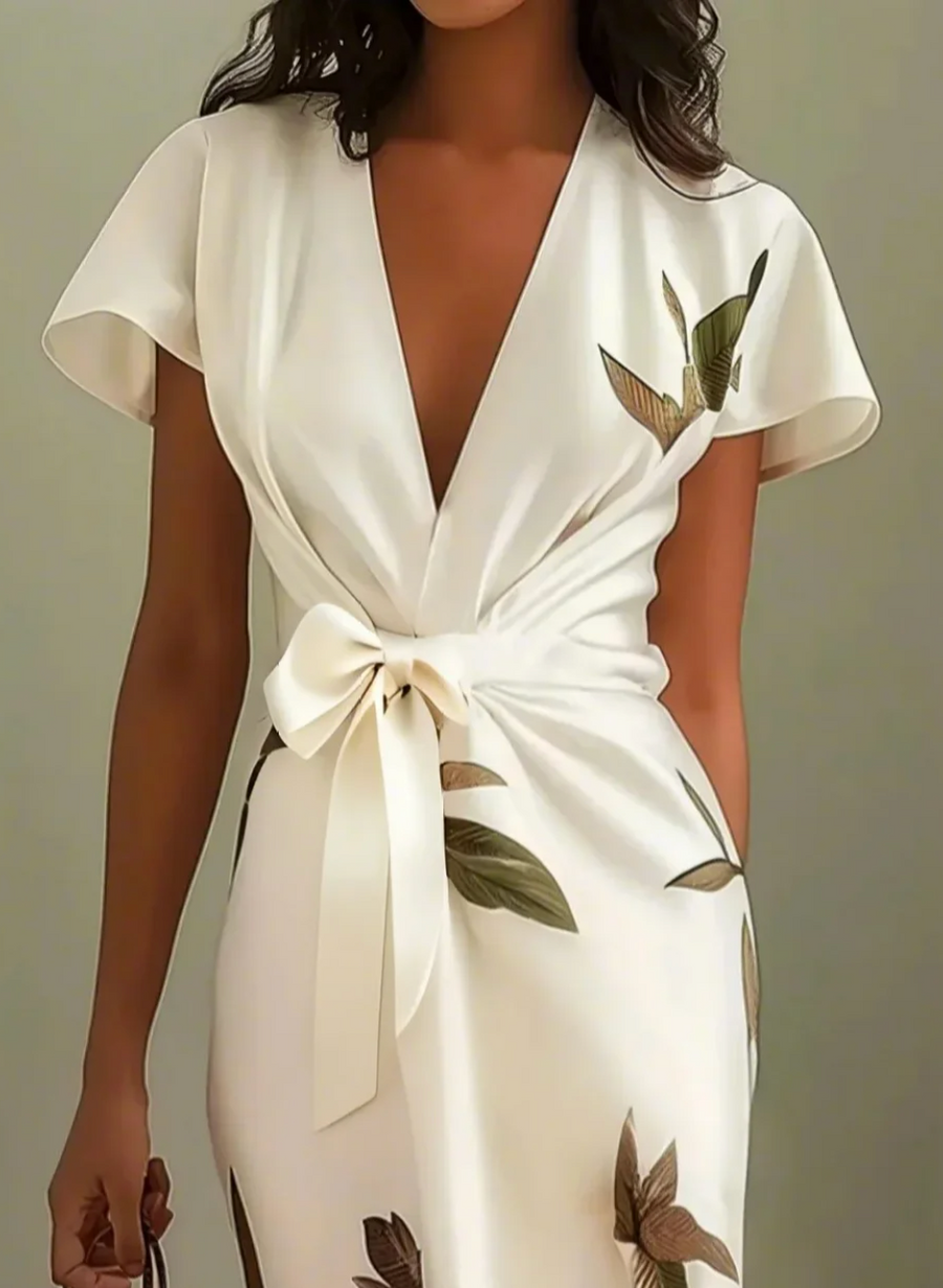 Beverly – Elegantes Weißes Satinkleid