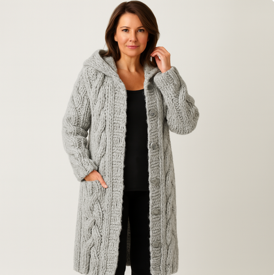 Mia | Stilvoller Damen Strickmantel zeitlos klassisch