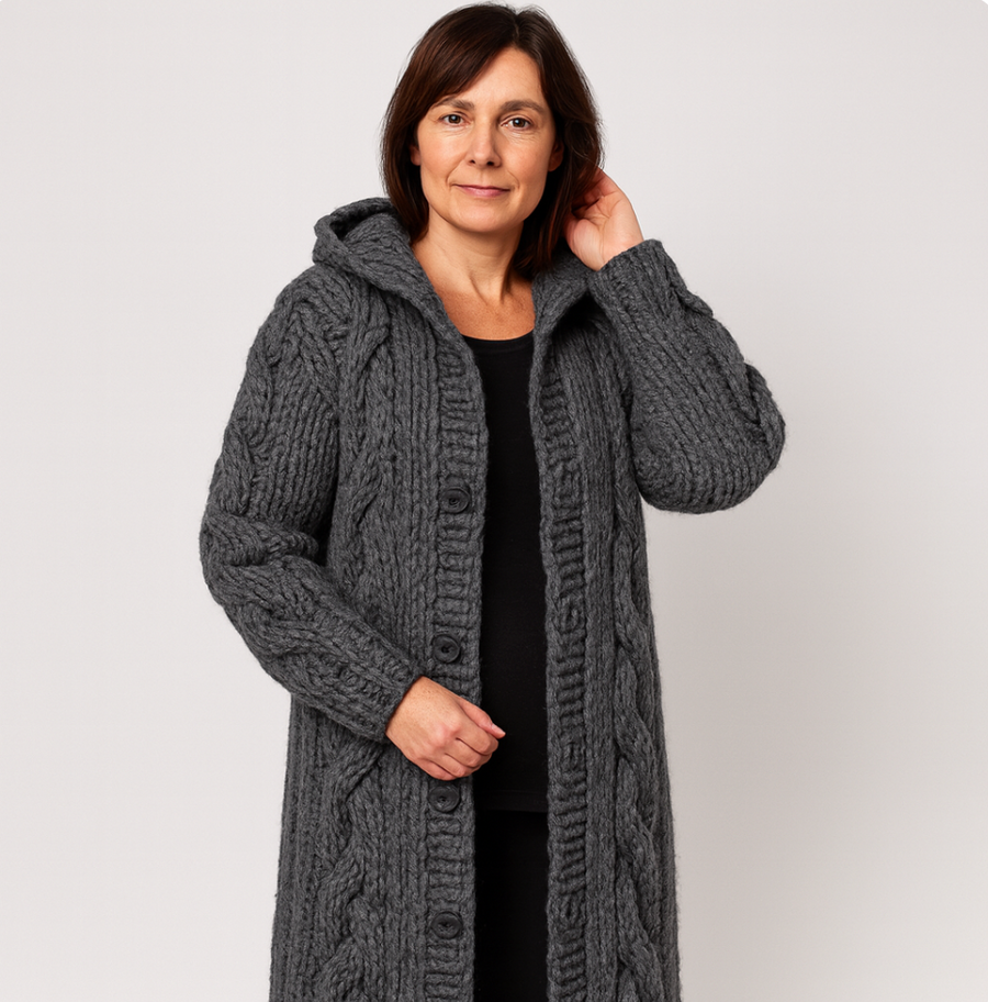 Mia | Stilvoller Damen Strickmantel zeitlos klassisch
