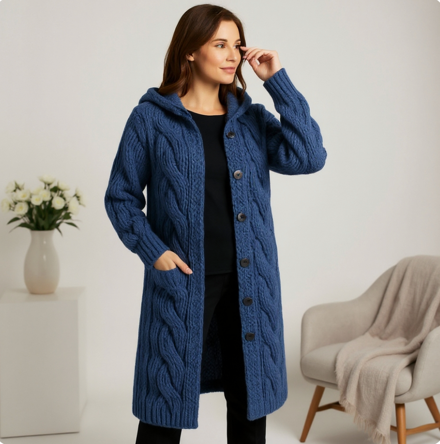 Mia | Stilvoller Damen Strickmantel zeitlos klassisch