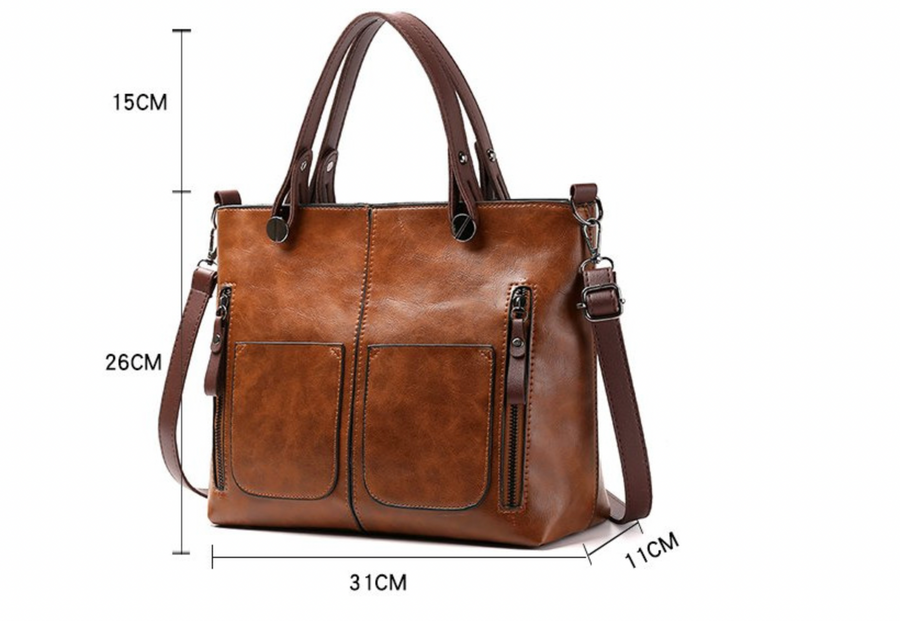 Damen Handgefertigte Vintage Leder Umhängetasche in Stilvollen Farben