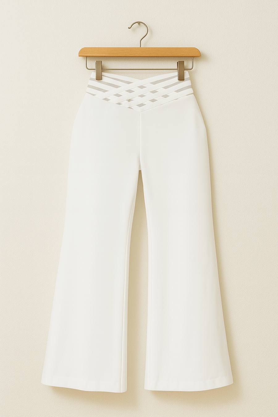 Schlaghose Damen | Hoher Bund & Cut-out Taillen-Detail