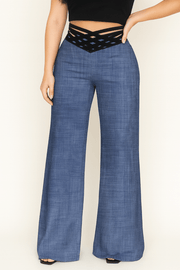 Schlaghose Damen | Hoher Bund & Cut-out Taillen-Detail