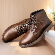Schnürstiefeletten Herren in Lederoptik