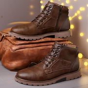 Schnürstiefeletten Herren in Lederoptik