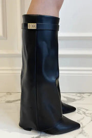 Damen Stiefel in Beige – Trendige Wildleder-Optik mit weitem Schaft