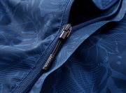Damen Windjacke mit Kapuze – Leichte, wasserdichte Outdoor-Jacke mit floralem Print in Blau oder Rosa