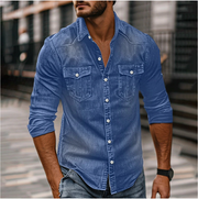 Strukturiertes Herren Jeanshemd