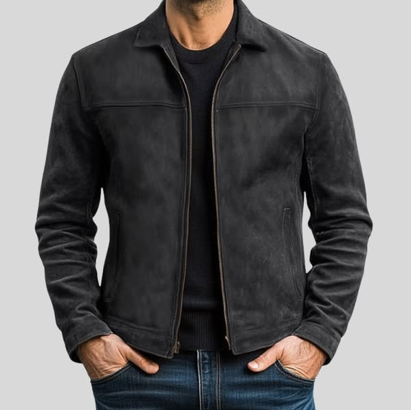 Fynn - lederjacke mit reißverschluss