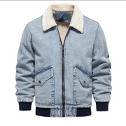 Tony - lässige bomberjacke aus jeansstoff
