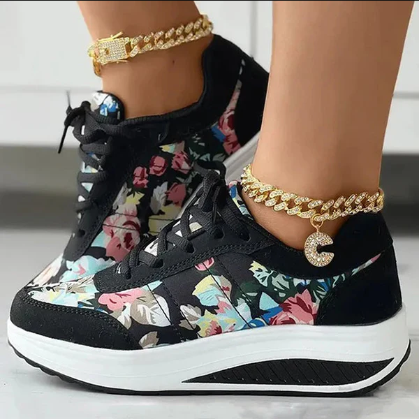 Luisa – Sommerliche Canvasschuhe mit floralem Muster für Damen