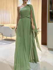 Dalila | Schulterfreies Plissiertes Maxikleid