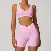 Damen 2-teiliges Yoga- & Pilates-Set – Nahtloses Trainingsoutfit mit Leggings & Oberteil