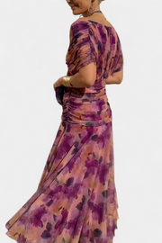 Elfriede | Damen Off-Shoulder Gerafftes Maxi Kleid