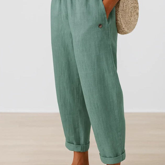 Romina™ Zeitlose Leinenhose | Leinen-Baumwolle Damenhose