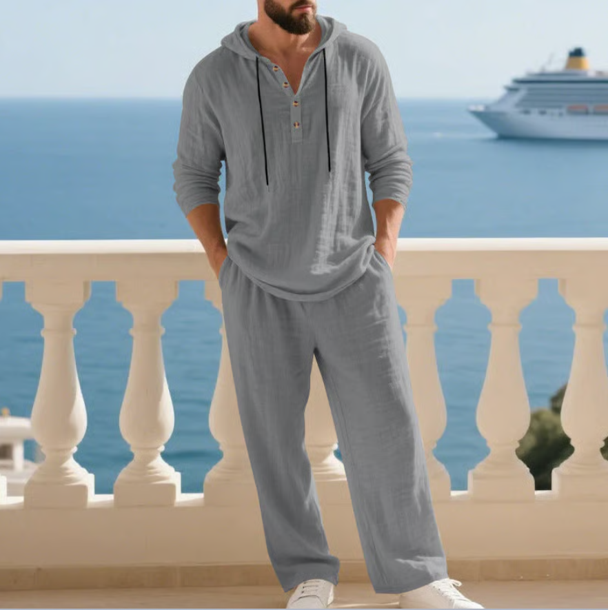 MARRI™ | BEQUEMES 2-TEILIGES HERREN-SET AUS LEINEN