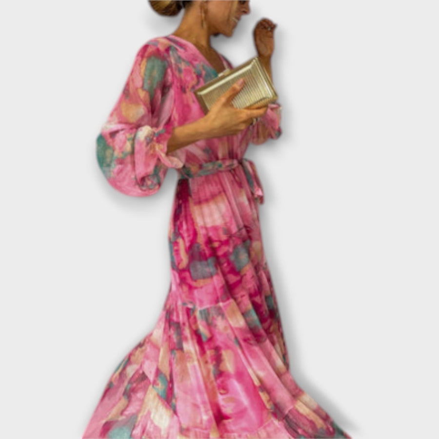 Evelyn - Aquarell Traum Maxi Dress