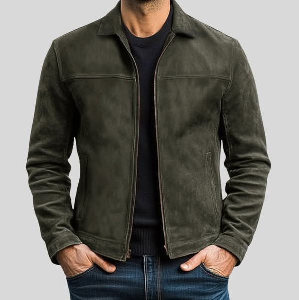 Fynn - lederjacke mit reißverschluss