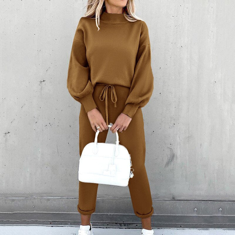 Damen Zweiteiliger Lounge-Set – Bequemer und stylischer Sweater und Jogginghose für Freizeit und Alltag