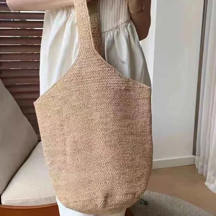 Boho Strohtasche Damen – Handgefertigte Strandtasche Sommer 2025 Shopper