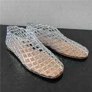 Heidi-Mode | Sommer Jellies Schuhe Frauen Mode Transparent Mesh Hollow Out Strand Schuhe Damen Flache Sandalen Farbige Runde Zehen Jelly Sandalen