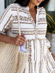 Heidi-Mode | Leichtes Boho Kleid mit Fröhlichem Muster Perfekt für Sommerliche Anlässe