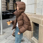 Bella Dicke Kapuzen-Steppjacke