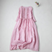 Bequemes Sweet Ruffles Kleid | Modernes Vintage O-Ausschnitt Damenkleid für dich