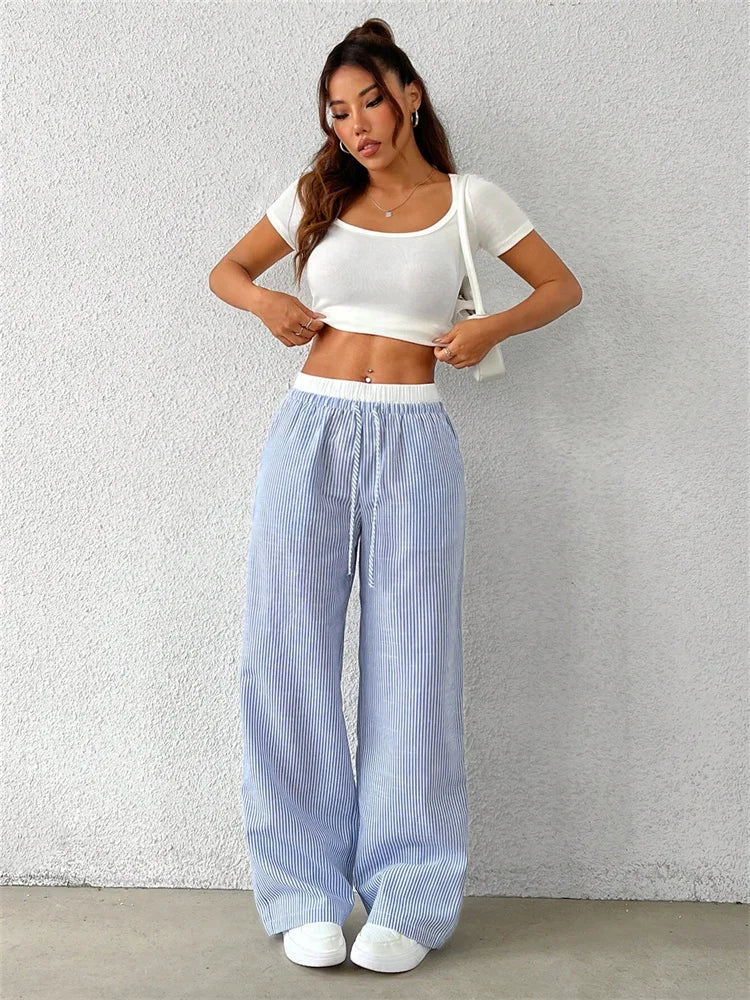 Heidi-Mode | Gestreifte Hose mit Weitem Bein