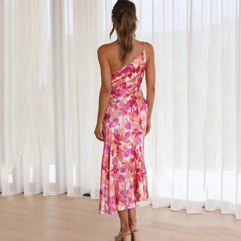 Elegantes One‑Shoulder Partykleid | Asymmetrisch | Stretch & Schlitz