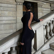 Elegantes Rückenfreies Maxikleid mit Kettendetail